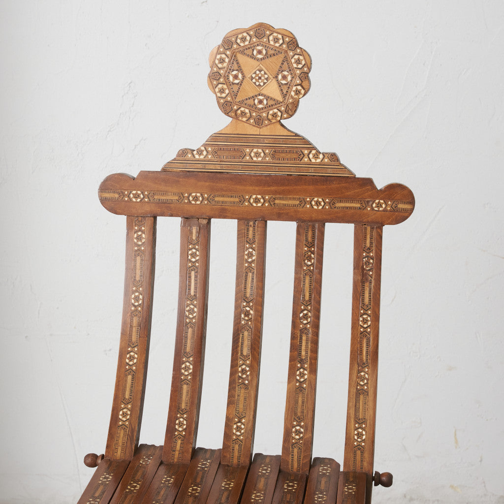エジプトアンティーク 木象嵌 フォールディングチェア