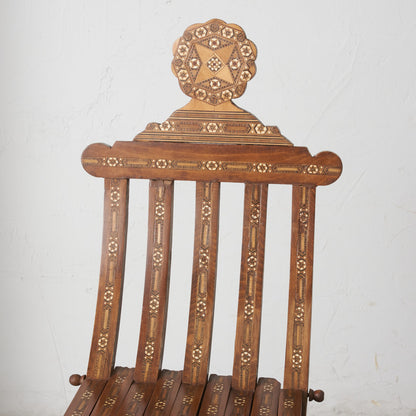 エジプトアンティーク 木象嵌 フォールディングチェア