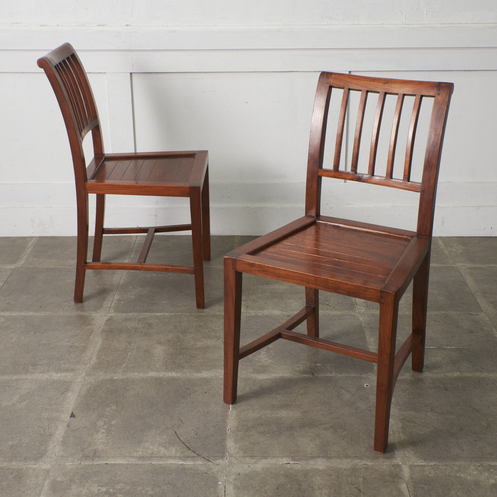 アジアンコロニアル チーク無垢材 ダイニングチェア 2脚セット