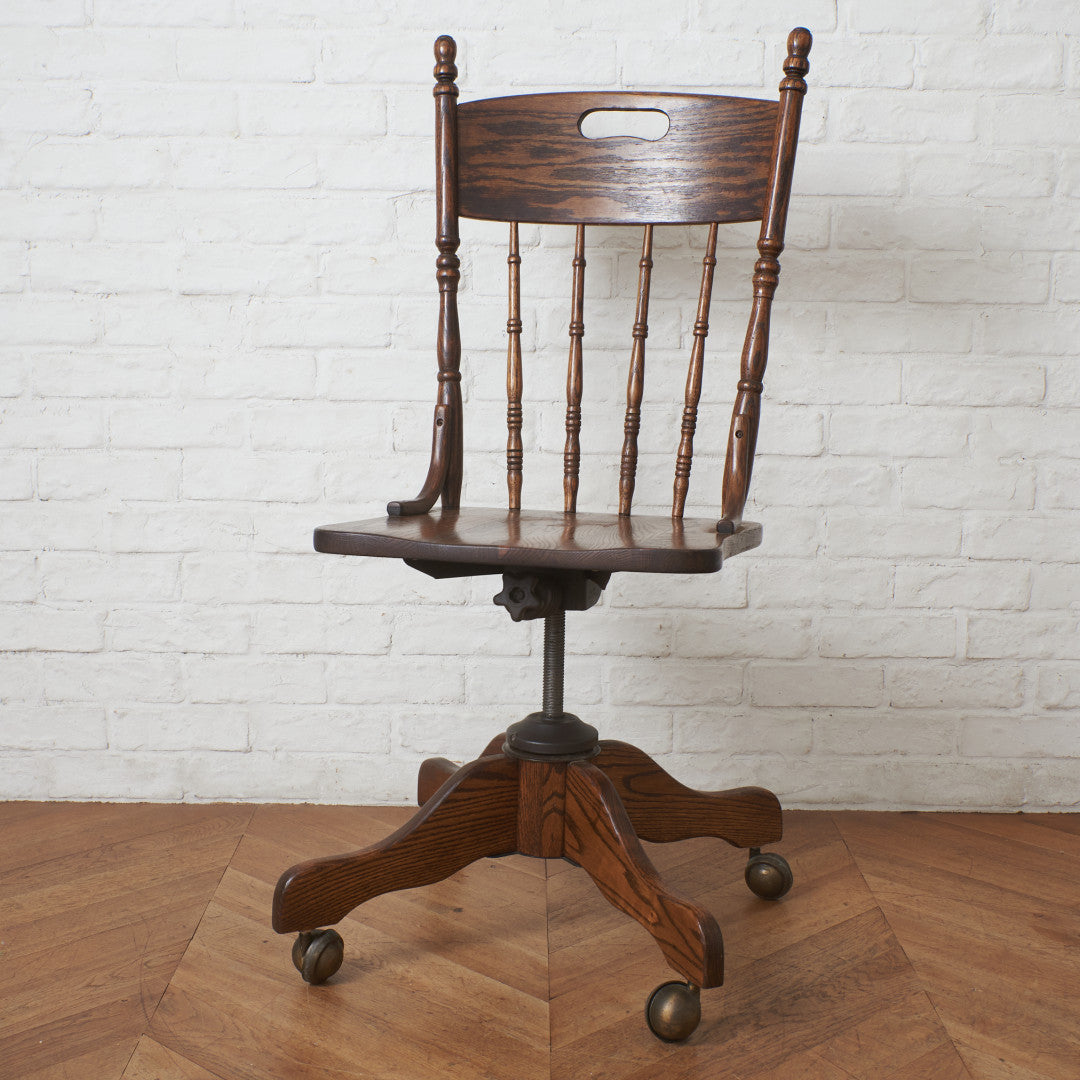 ヴィンテージ オーク無垢材 デスクチェア