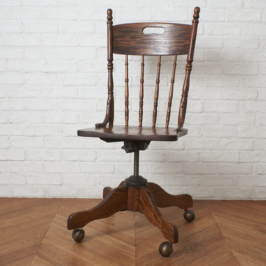 ヴィンテージ オーク無垢材 デスクチェア