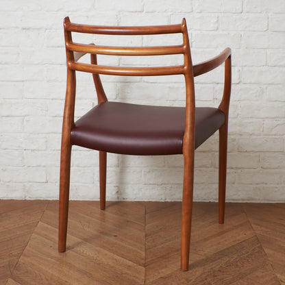 No.62 チェア (チェリー×本革) / 張替済