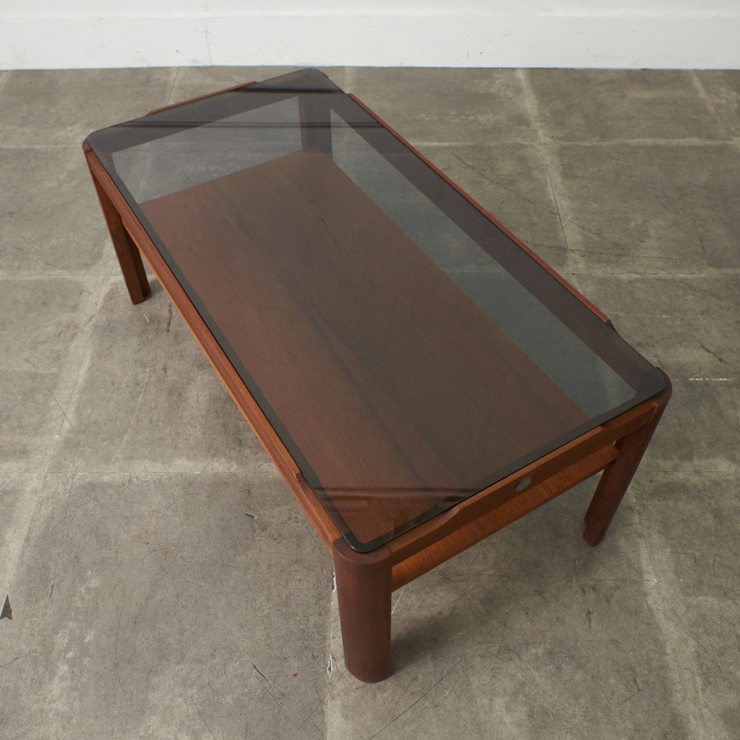 ヴィンテージ スモークガラストップ コーヒーテーブル