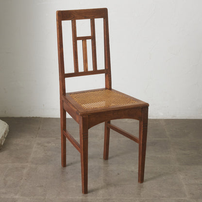 英国アンティーク 籐張りダイニングチェア