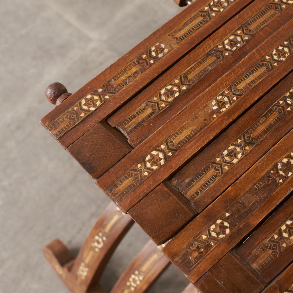 エジプトアンティーク 木象嵌 フォールディングチェア