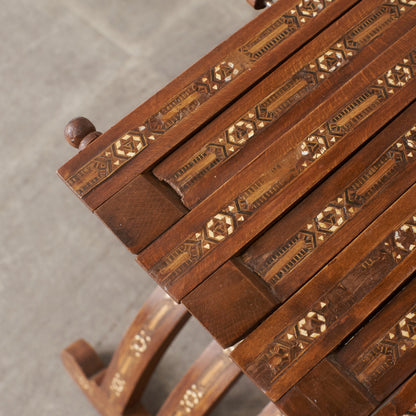 エジプトアンティーク 木象嵌 フォールディングチェア