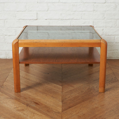 ヴィンテージ スモークガラストップ コーヒーテーブル