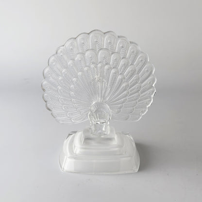 クリスタルガラス 孔雀のオブジェ