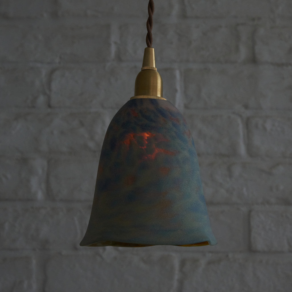 西欧アンティーク ガラスシェード ペンダントライト