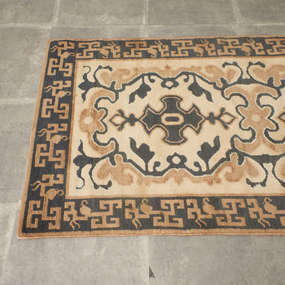 十字唐草 手織り 絨毯