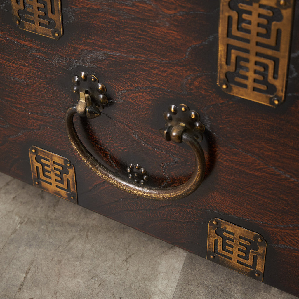 李朝家具 無垢材古鉄金具 半閉櫃