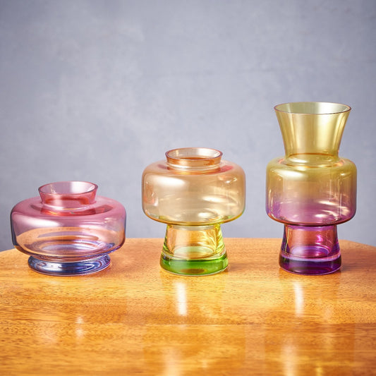 グラデーション ガラス フラワーベース 3点セット