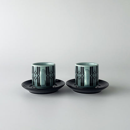 Hornsea エスプレッソカップ&ソーサー 2セット Geo