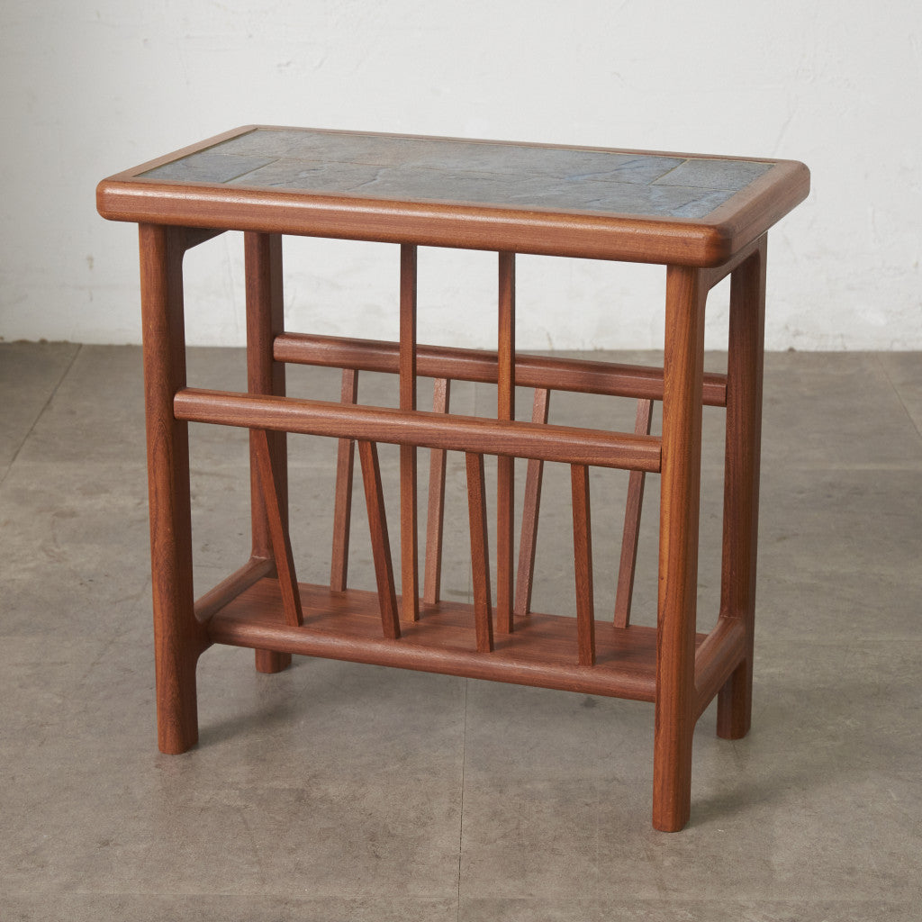 みずほヴィンテージ　木製サイドテーブル　マガジンラック付き マガジンラック付きサイドテーブル | 北欧風デザインと古いニレ材の