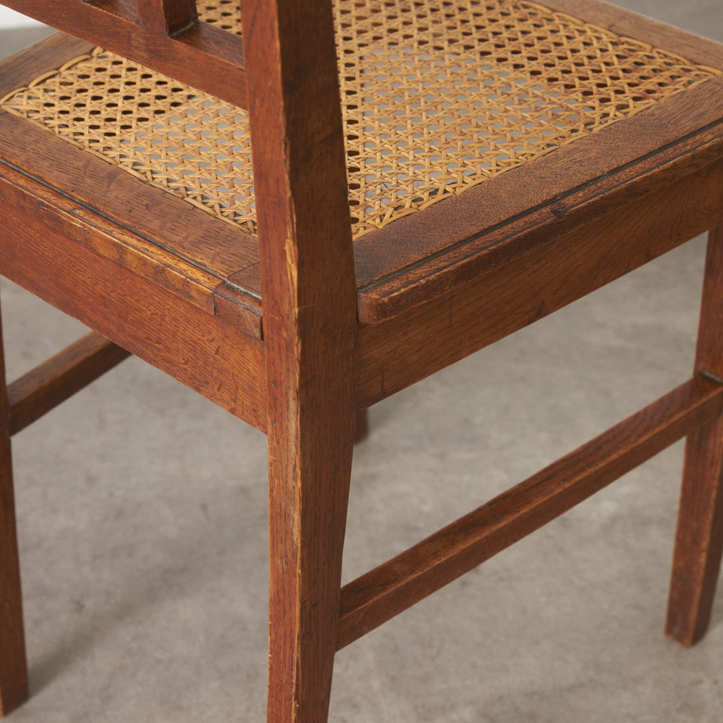 英国アンティーク 籐張りダイニングチェア