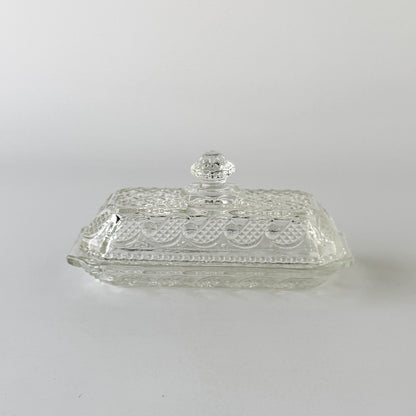 英国ヴィンテージ ガラス製バターケース