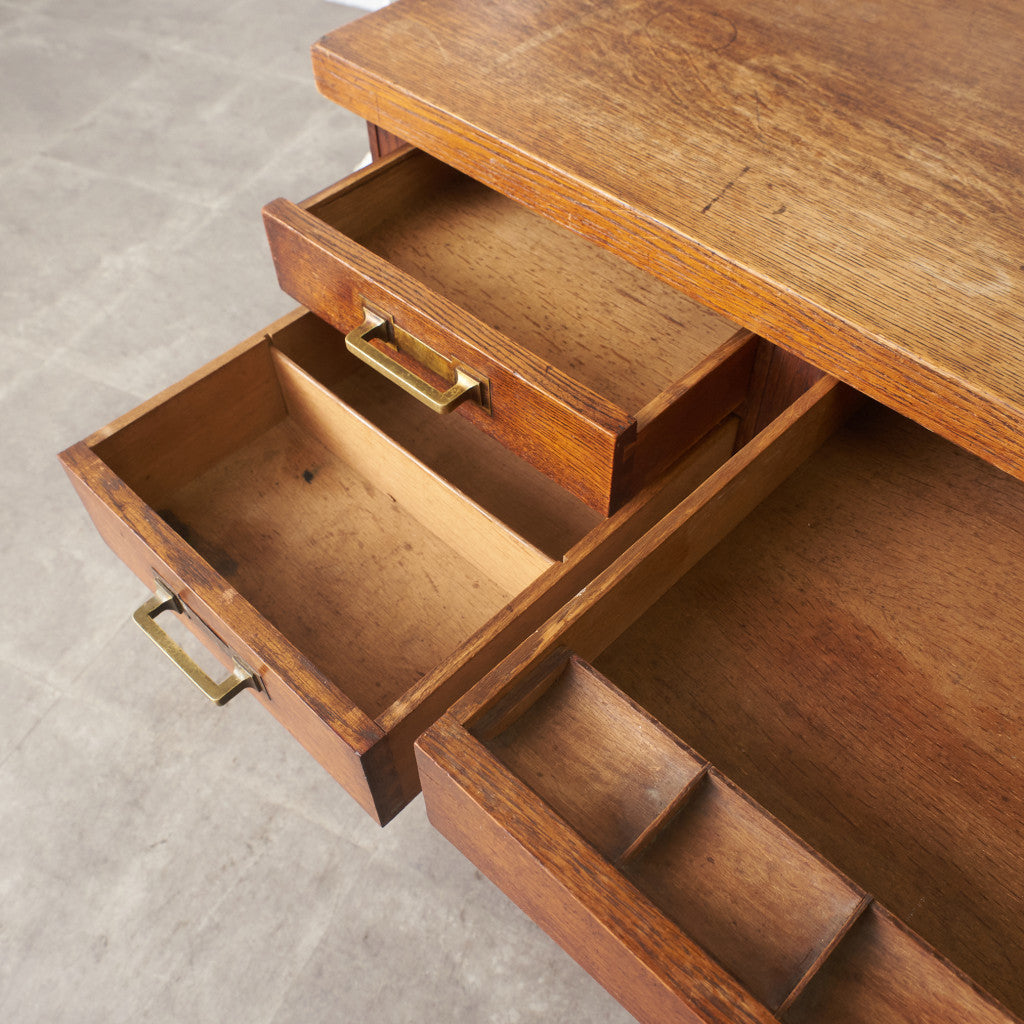 英国アンティーク 両袖デスク