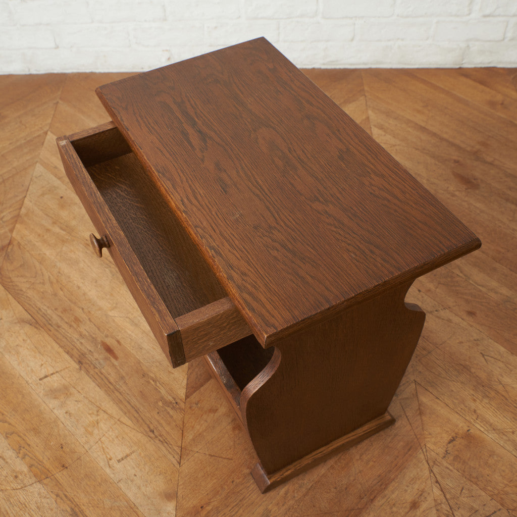 英国クラシック マガジンラック付きサイドテーブル