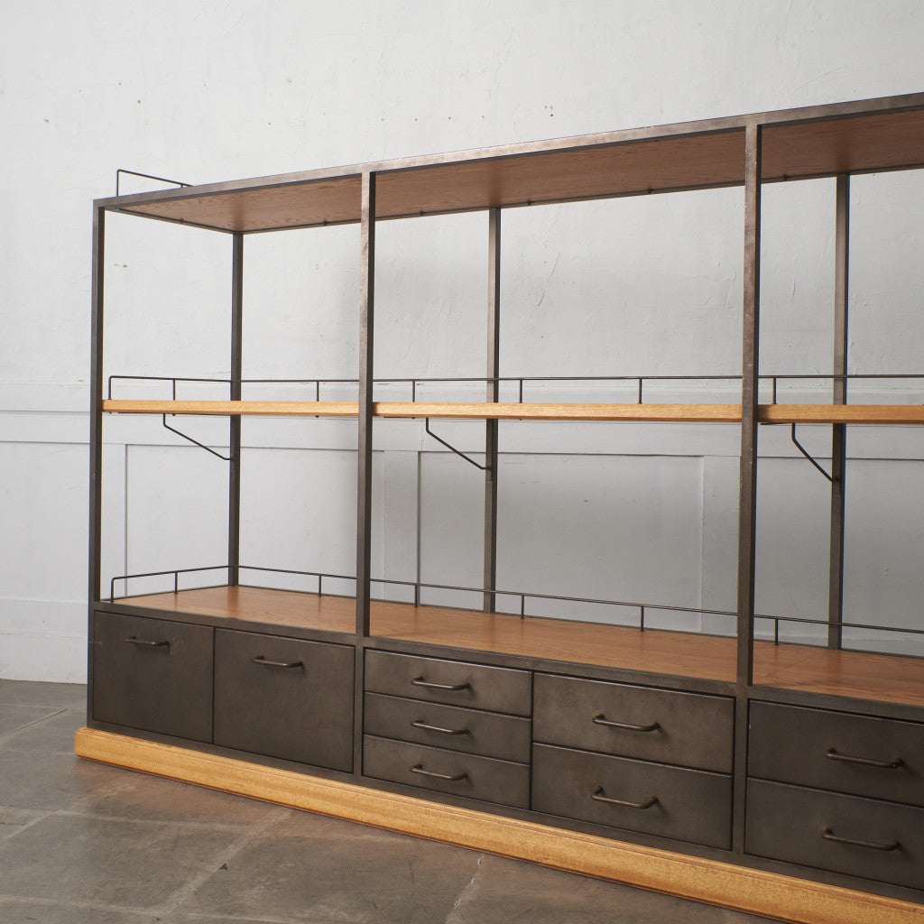 インダストリアル 金属x天然木 オープンシェルフ