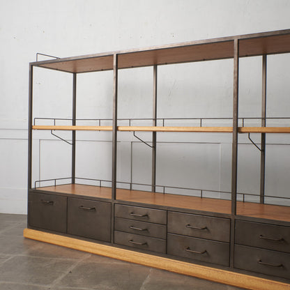 インダストリアル 金属x天然木 オープンシェルフ