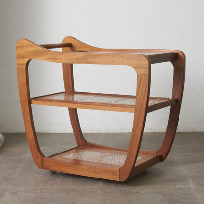 英国ヴィンテージ タイルトップ トロリー