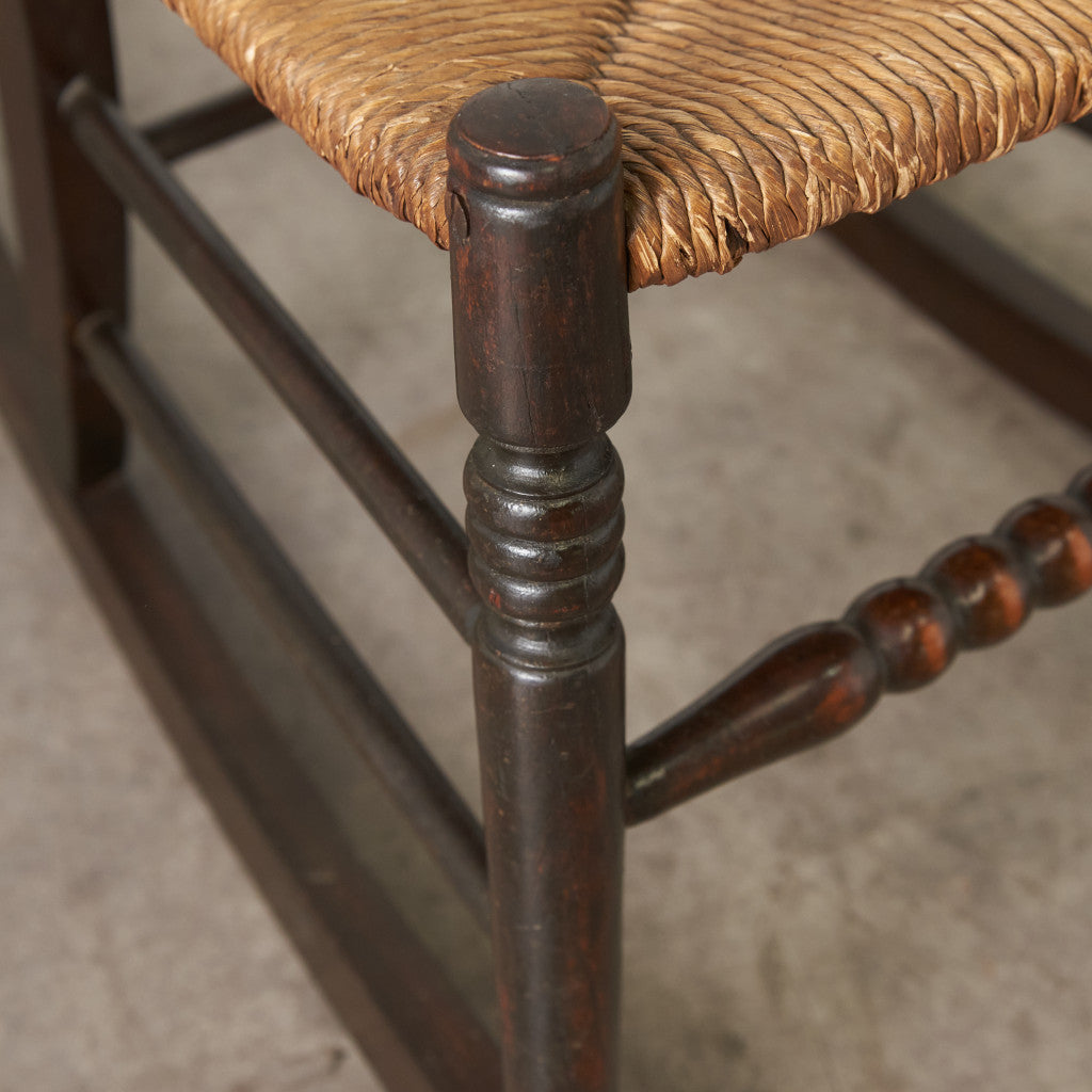 英国アンティーク ラッシュシート ロッキングチェア