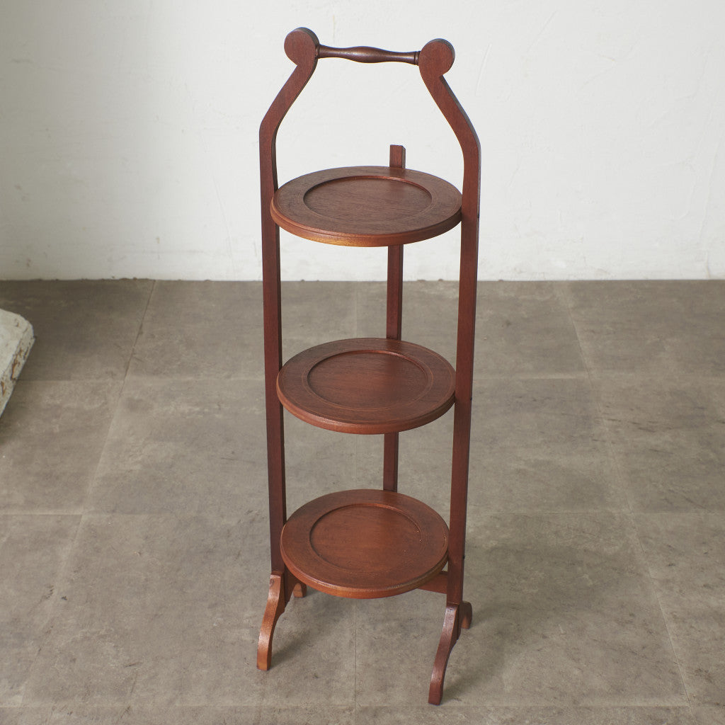 英国アンティーク　ケーキスタンド　アフタヌーンティー　折り畳み　ヴィンテージ 英国クラシック 折畳み式 ケーキスタンド｜rocca rocca