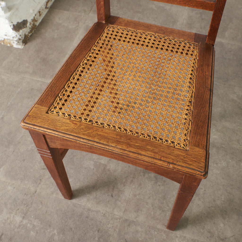 英国アンティーク 籐張りダイニングチェア