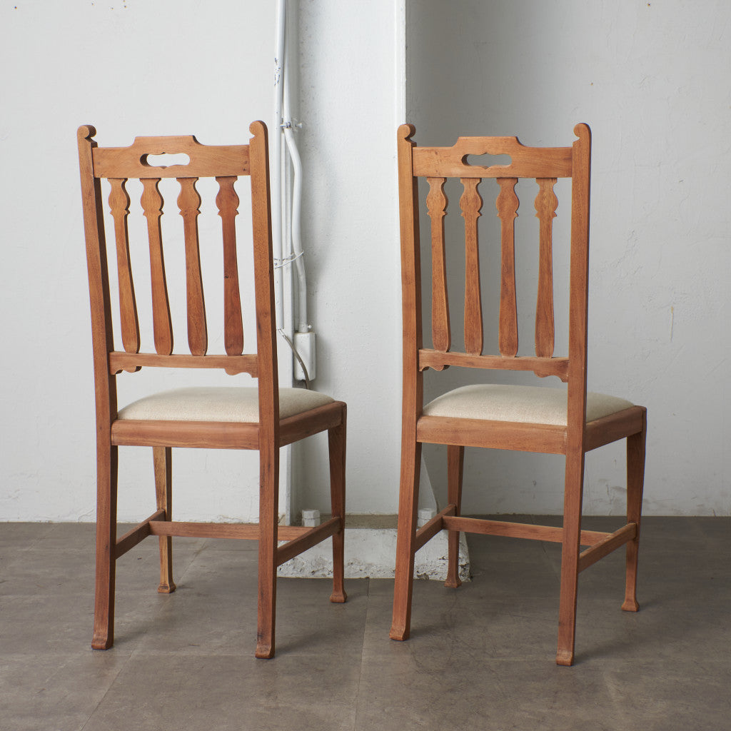 ストリップド加工 ダイニングチェア 2脚セット / 張替済