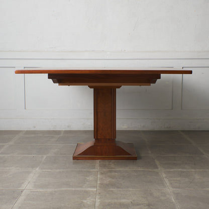 クラシック 木象嵌 エクステンションダイニングテーブル