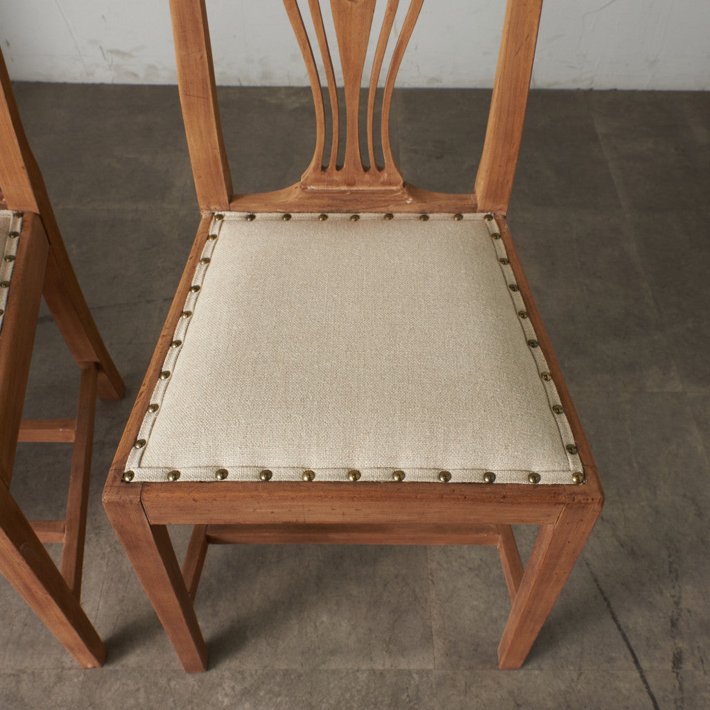 ストリップド加工 ダイニングチェア 4脚セット / 張替済