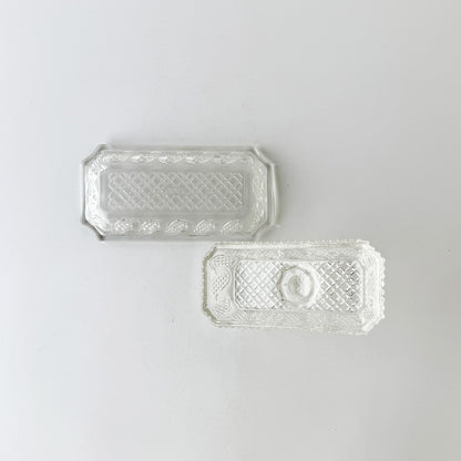 英国ヴィンテージ ガラス製バターケース