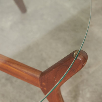 英国ヴィンテージ ガラストップ センターテーブル