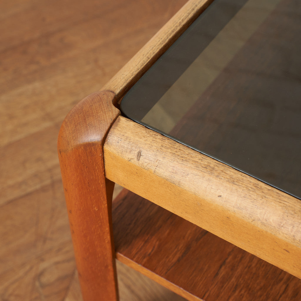 ヴィンテージ スモークガラストップ コーヒーテーブル