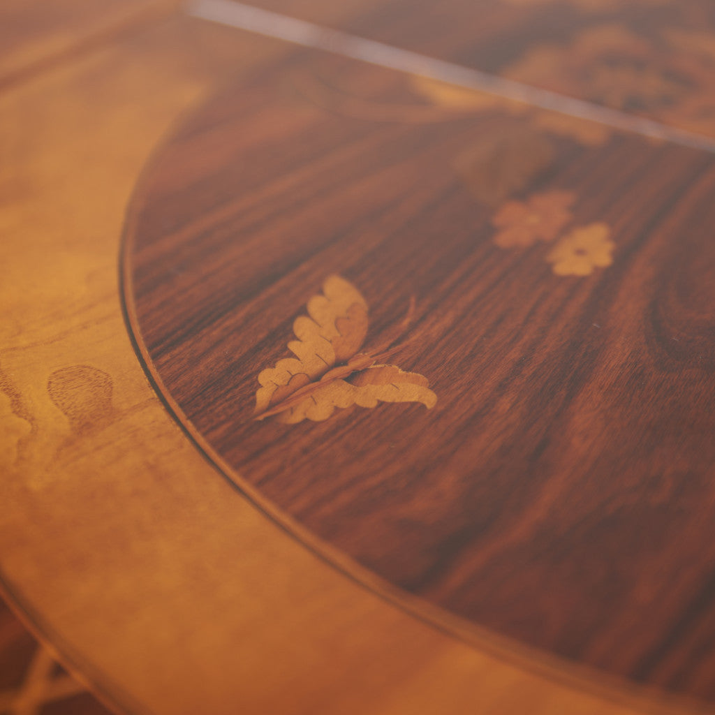 クラシック 木象嵌 エクステンションダイニングテーブル