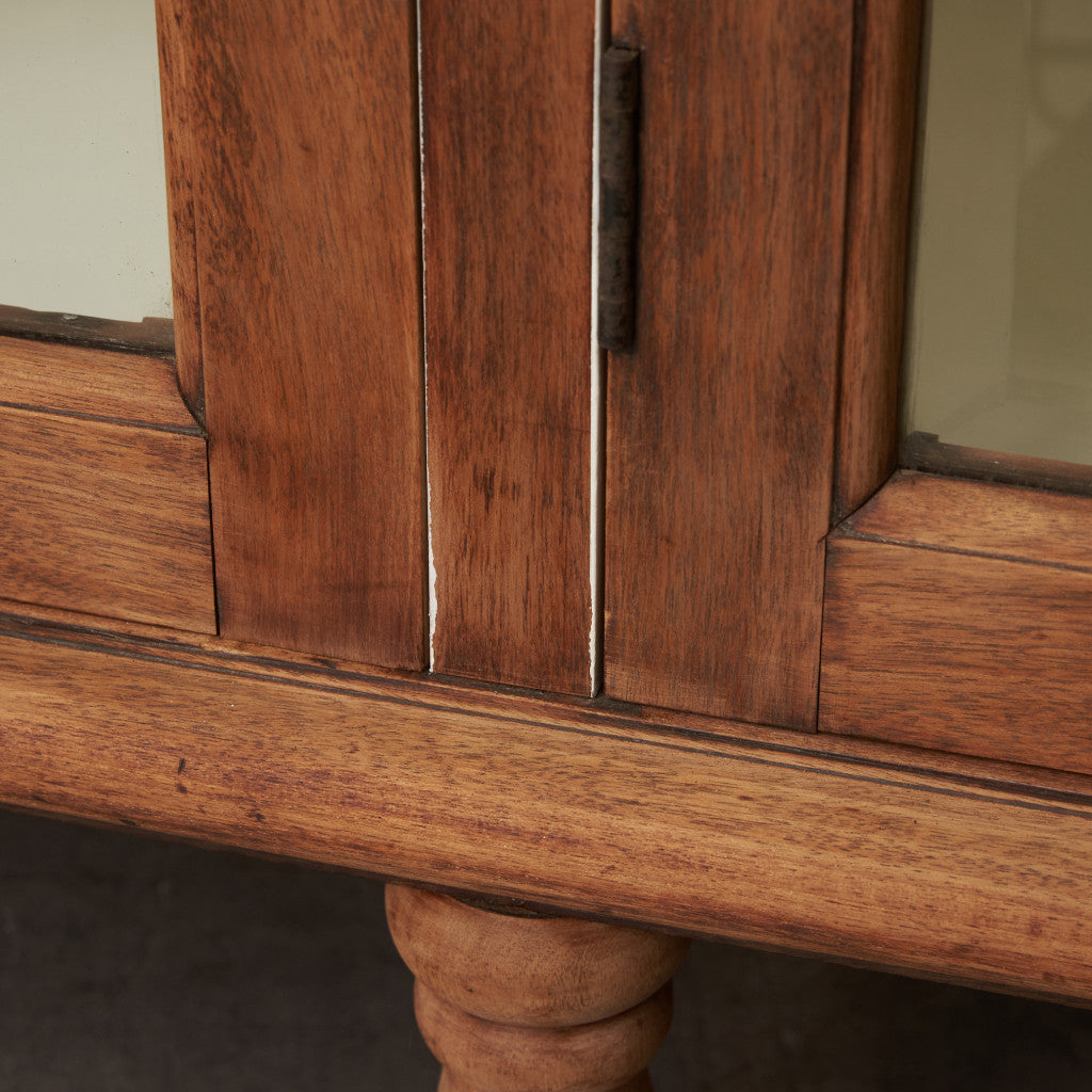 アンティーク ストリップド加工 ガラスキャビネット