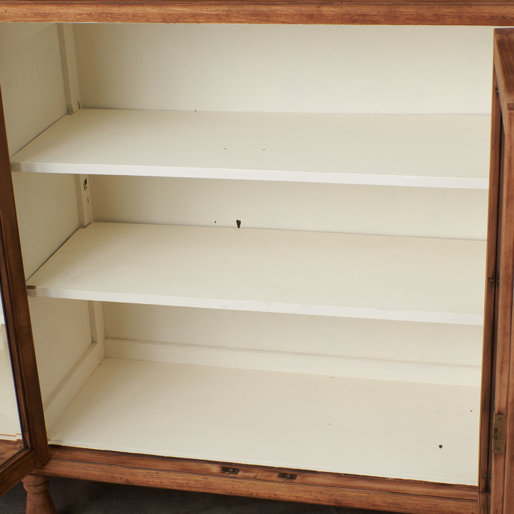 アンティーク ストリップド加工 ガラスキャビネット