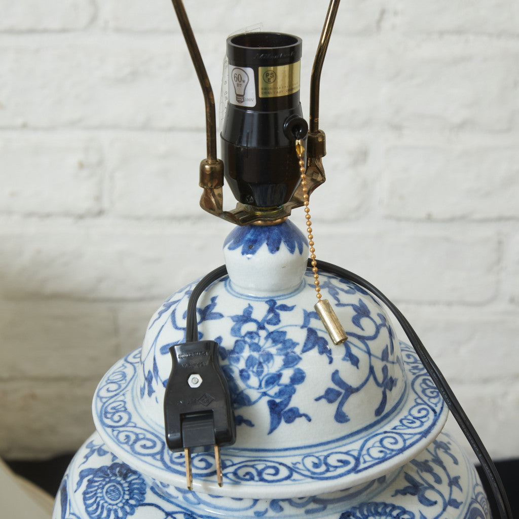クラシック シノワズリースタイル 染付 テーブルランプ