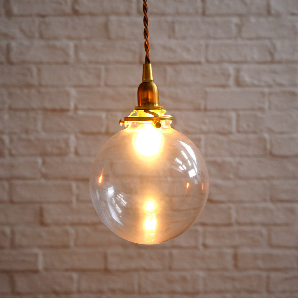 ガラス ラウンドクリア ペンダントライト