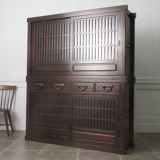 松尾博昭作 欅材 水屋箪笥