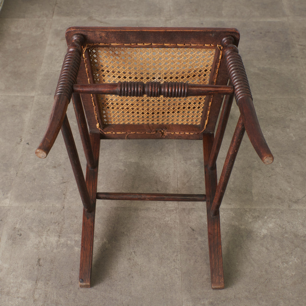 英国アンティーク リージェンシー様式 籐張りダイニングチェア