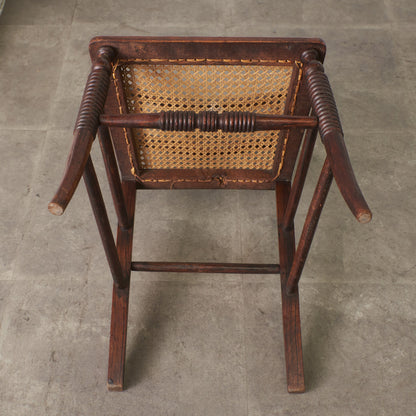 英国アンティーク リージェンシー様式 籐張りダイニングチェア