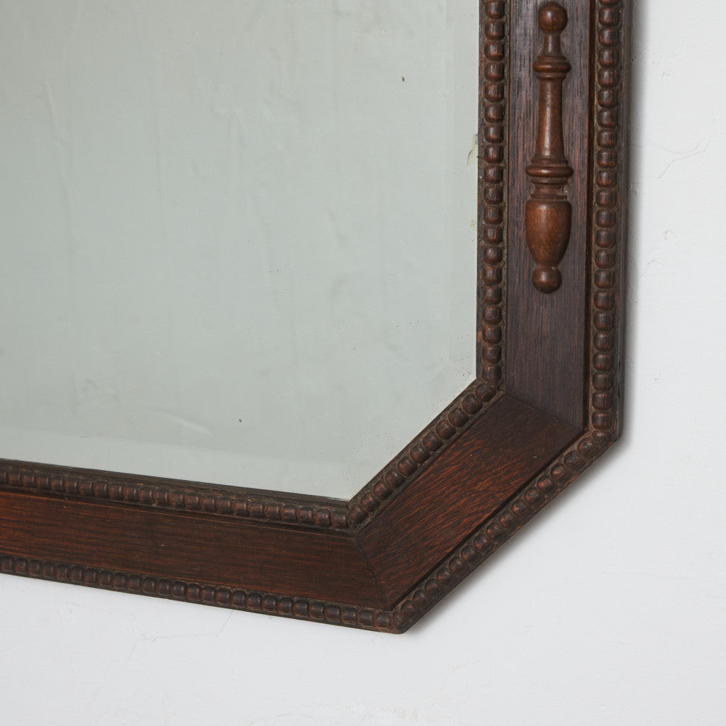 英国アンティーク オーク材 ウォールミラー