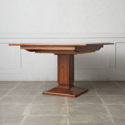 クラシック 木象嵌 エクステンションダイニングテーブル