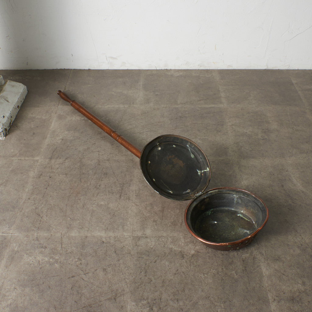 英国アンティーク 銅製 ベッドウォーミングパン