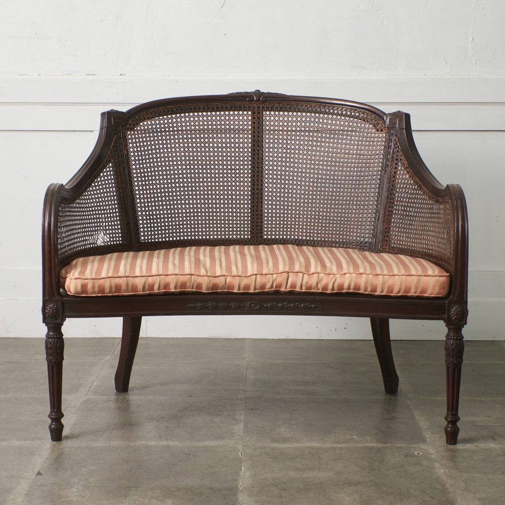 クラシック 籐張り 2人掛けチェア