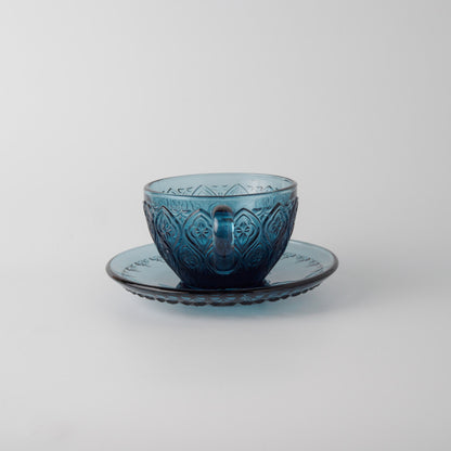 ガラス カップ&ソーサー FIORE ブルー