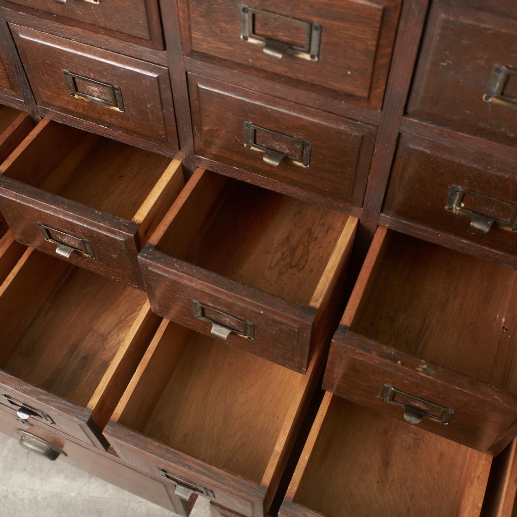 日本製 古い木製 蛇腹扉キャビネット｜rocca rocca