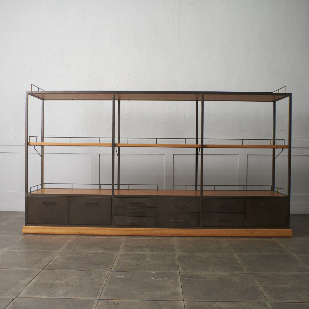 インダストリアル 金属x天然木 オープンシェルフ