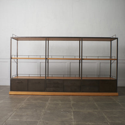 インダストリアル 金属x天然木 オープンシェルフ